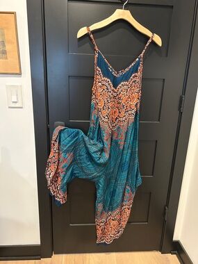 Flowy Teal & Orange Bohemian jumper